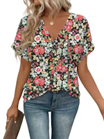 Women's Short Sleeve Floral Shirt
