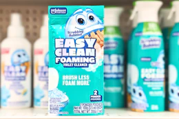 scrubbing bubbles toilet cleaner on shelf