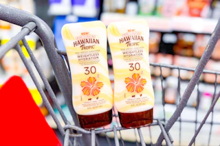 hawaiian tropic sunscreen in shopping cart