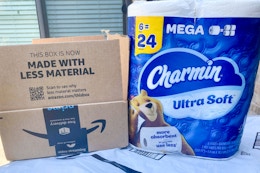 Charmin Ultra Soft Toilet Paper: Get 6 Mega Rolls for $5.62 on Amazon card image