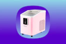 Stock image of a pink Igloo Ice Maker 