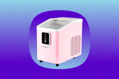 Stock image of a pink Igloo Ice Maker 