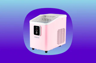 Stock image of a pink Igloo Ice Maker