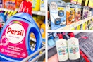 collage image of persil detergent, old spice body wash, and febreze car clips