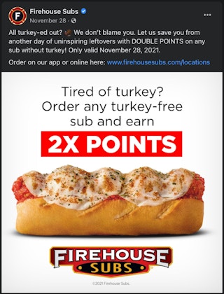 screenshot of firehouse subs on twitter