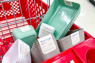 brightroom strorage tray sets sitting in a target cart