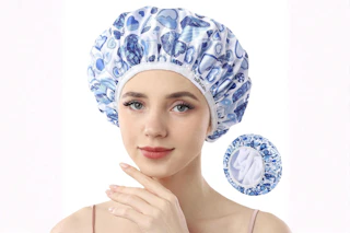 Terry Lined Shower Cap B0F2HH5BVZ
