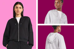 Scoop Women's Barrel Zip-up Hoodie Jacket in black and grey