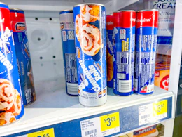 pillsbury cinnamon rolls on store shelf
