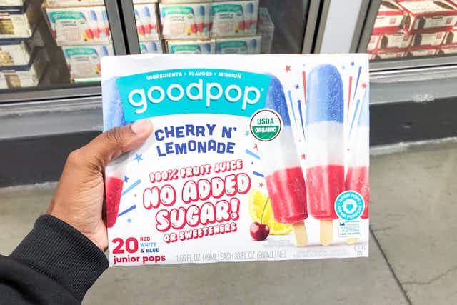 Goodpop 20-Count Red, White, and Blue Pops, Just $8 at Costco (Reg. $11.49) card image