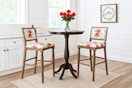 Feature image created by ChatGPT of The Pioneer Woman vintage flower stool set in kitchen setting