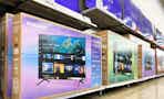 Area shot of the Samsung TVs at Walmart