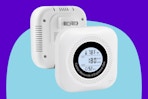  Daffypop Plug-in Carbon Monoxide & Natural Gas Leak Detector on a blue background.