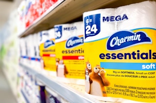 Charmin Essentials Toilet Paper on shelf at Walgreens