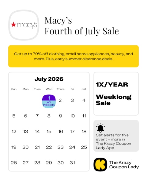 Macy's July 4 sale 2025 dates