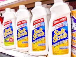 soft scrub cleansers sitting on a target shelf