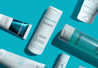 Proactiv bottles on blue surface