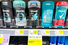 axe deodorant on store shelf at dollar general