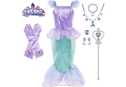 Little Mermaid Dress Costume Set