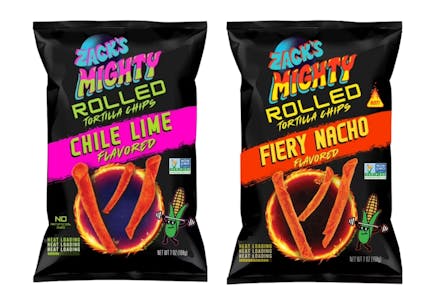 2 Zack's Mighty Tortilla Chip Bags