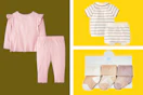 baby clothes in a yellow collage