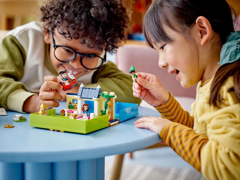 amazon lego sets - Two kids playing with a storybook Lego set