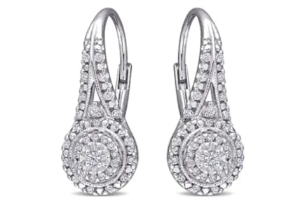 Natural Diamond Halo Earrings