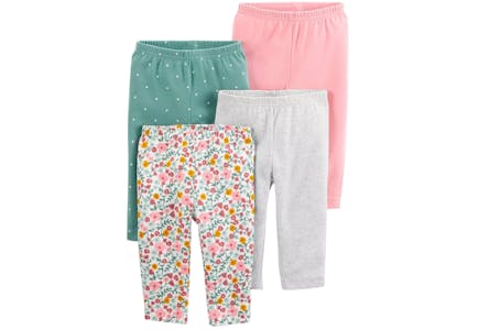 Polka Dot and Floral Pants 4-Pack