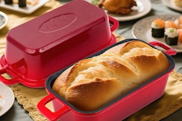 Bread Pan Enameled Cast Iron Loaf Pan with Lid B0F9L54YQR