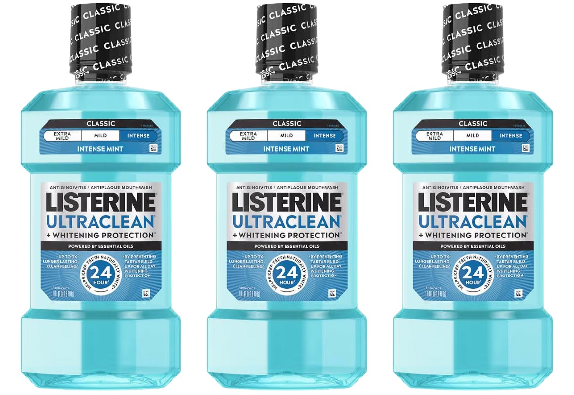 3 Listerine UltraClean Mouthwashes