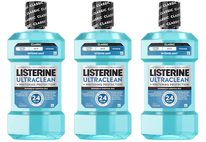3 Listerine UltraClean Mouthwashes