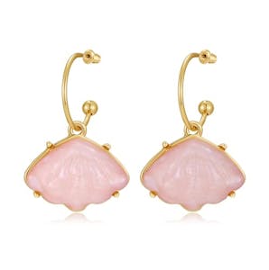 Pink Seashell Dangle Earrings