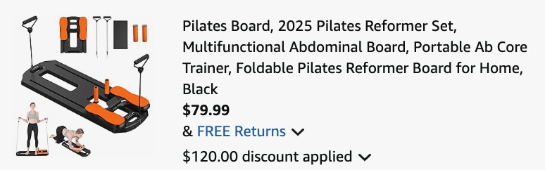 Pilates Reformer Set Amazon Receipt