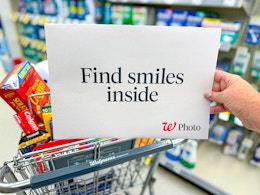 walgreens photo envelope and shopping cart