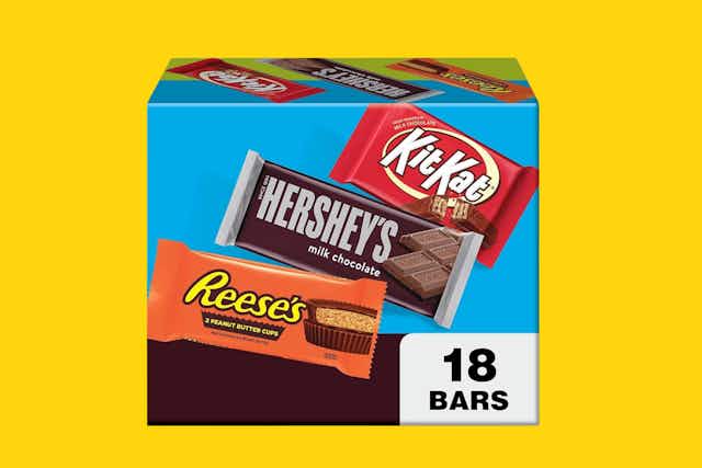 Score 18 Candy Bars for $12 on Amazon: Hershey's, Reese's, and KitKat card image