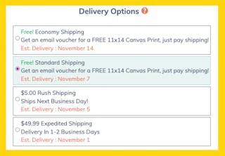 Canvas on the Cheap Shipping Nov