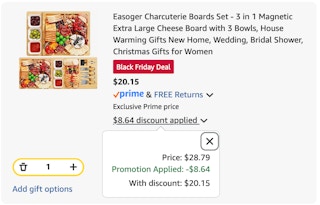 Charcuterie board Amazon receipt