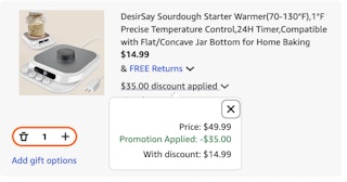 sourdough starter Amazon receipt