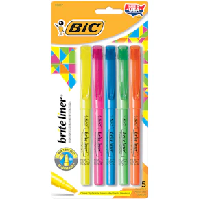 BIC Brite Liner Highlighters 5-Pack