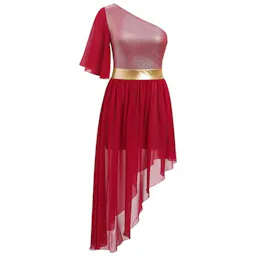 Women One Shoulder Praise Dance Dress