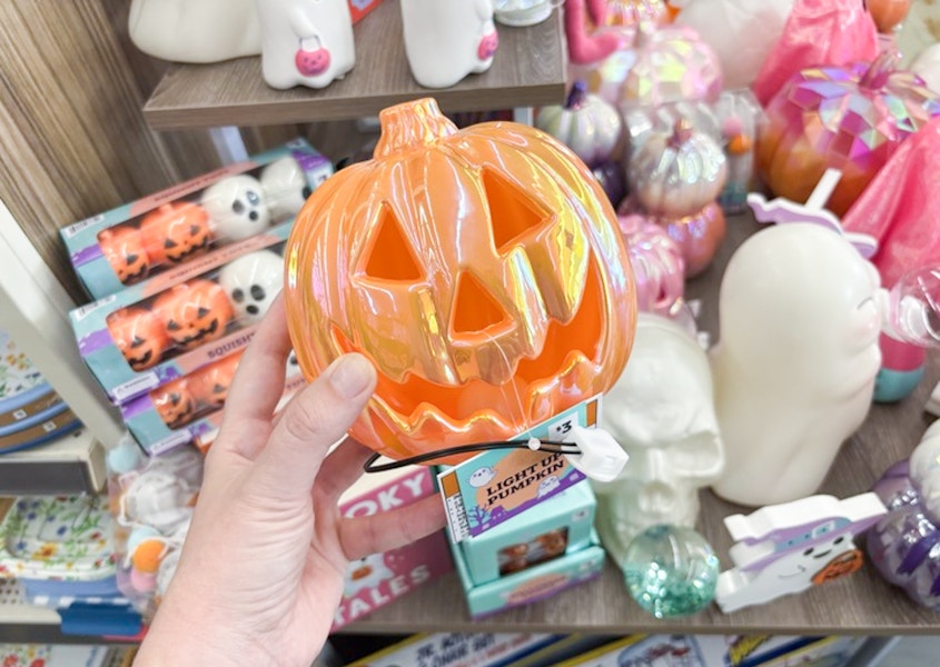dollar general summerween light up pumpkin