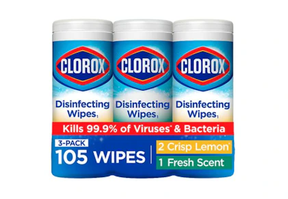 3 Clorox Disinfecting Wipes 3-Packs