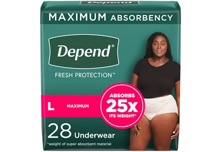 Depend Size L Underwear
