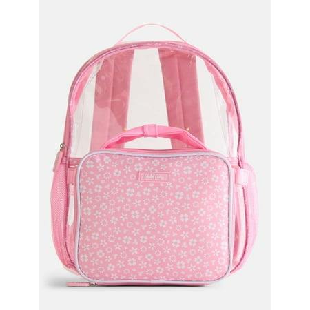 Floral Clear Backpack and Lunch Box Set