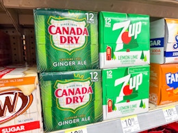 7up and canada dry soda 12pks on walgreens shelf