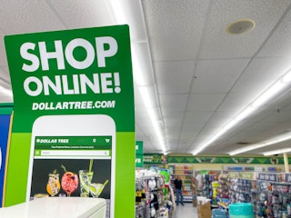 dollar tree shop online in store signage