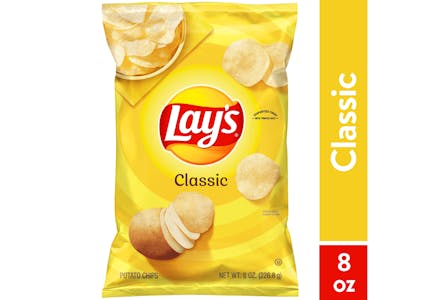 Lay's Classic Potato Chips Snack Chips, 8 oz.