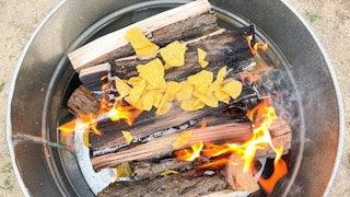 chips on a fire
