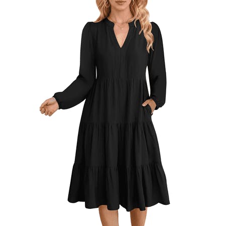 Women's Long Sleeve Midi Dress