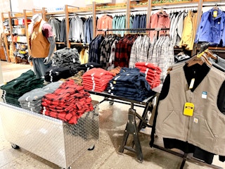 display of carhartt apparel in the store